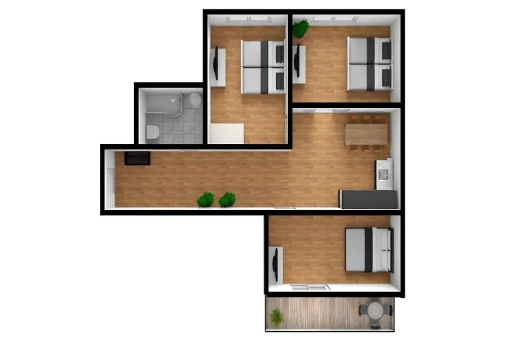 3-Bedroom Apartment With Balcony- Krowoderska Krakow 0*,
